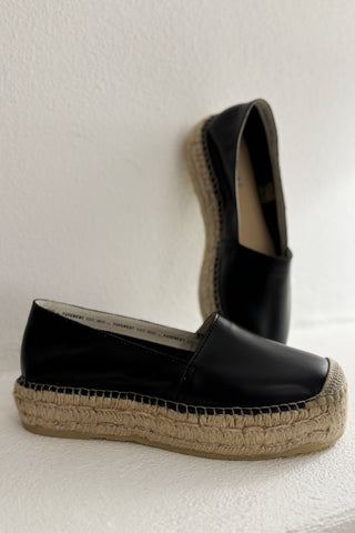 Ida espadrillot, musta nappa
