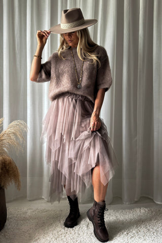 Rosie tyllihame, taupe