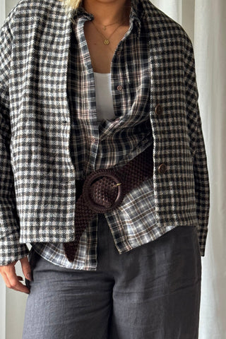Checkered jacket, brown