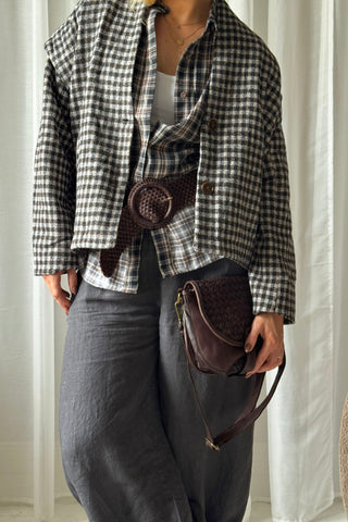 Checkered jacket, brown