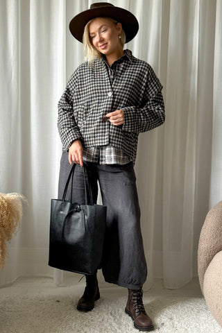 Checkered jacket, brown