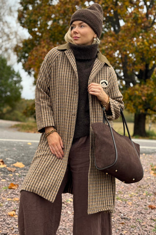 Check Coat, caramel