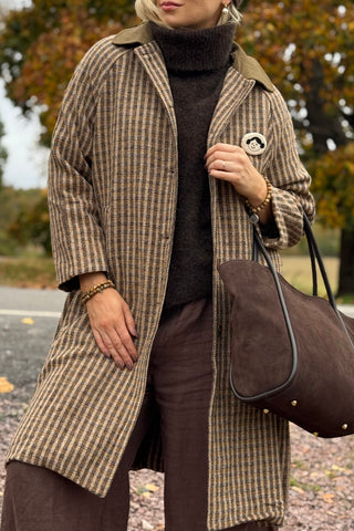 Check Coat, caramel