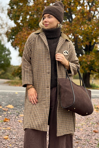 Check Coat, caramel
