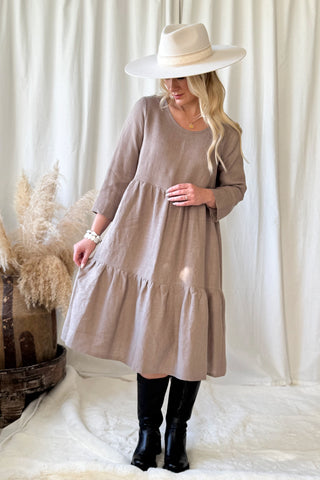 Sarah pellavamekko, taupe