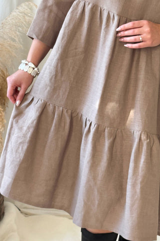 Sarah pellavamekko, taupe