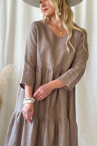 Sarah pellavamekko, taupe
