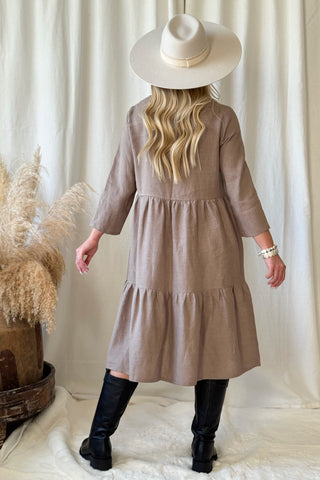Sarah pellavamekko, taupe
