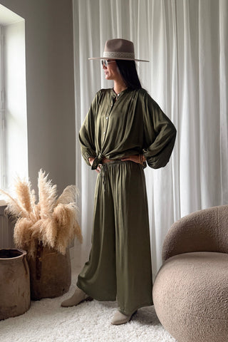 Satin Love satiinihousut, forest green
