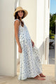 Sevilla pellavahousut, floral blue