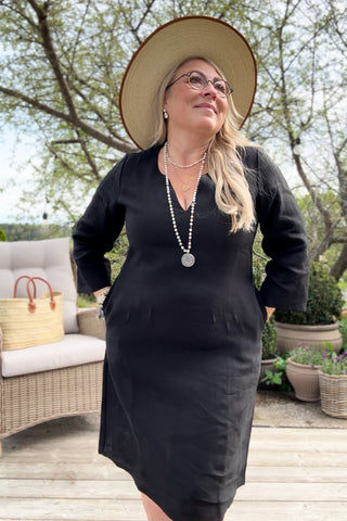 Sharon pellavamekko, musta