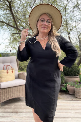 Sharon pellavamekko, musta