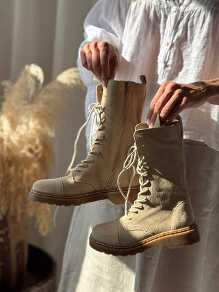 Siuxy nyörisaappaat, beige