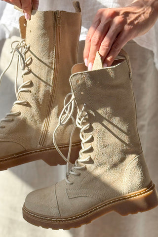 Siuxy nyörisaappaat, beige