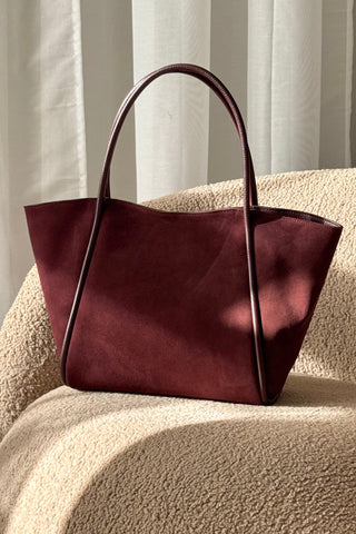 Society suede bag, burgundy
