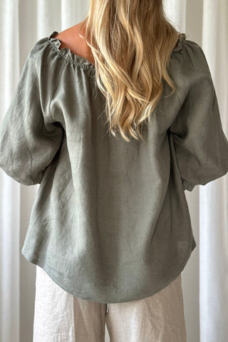 Sofia pellavapaita, camo green