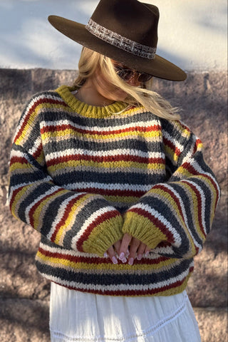 Somerset Stripe jumper, mustard