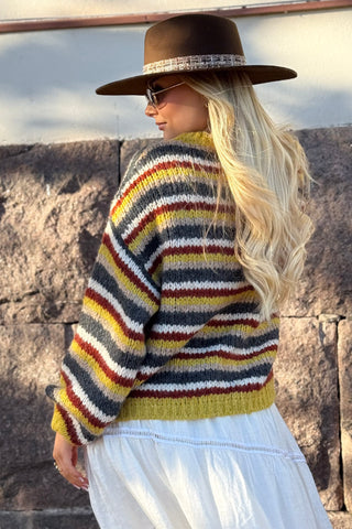 Somerset Stripe jumper, mustard
