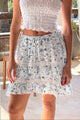 Sonrisa linen skirt, floral blue