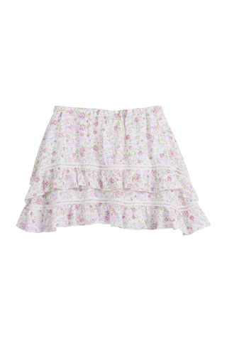 Sonrisa linen skirt, floral pink