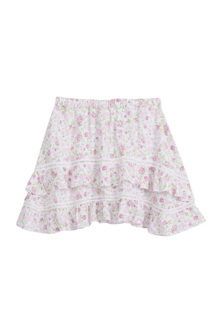 Sonrisa linen skirt, floral pink