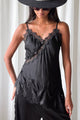 Sweetheart Lace satin top, black