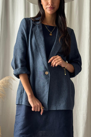 Timeless pellavableiseri, denim stripe