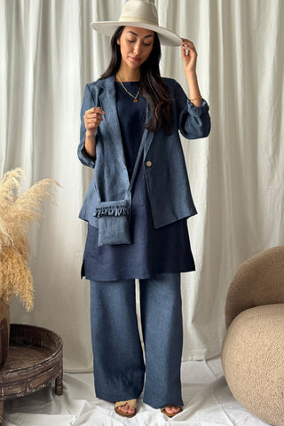 Timeless pellavableiseri, denim stripe