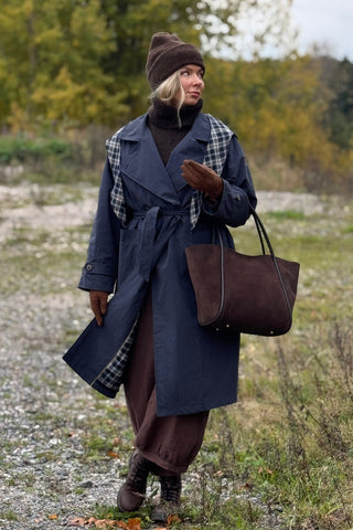 Hooded Trench Coat, navy