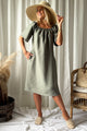 Moraira linen dress midi, camo