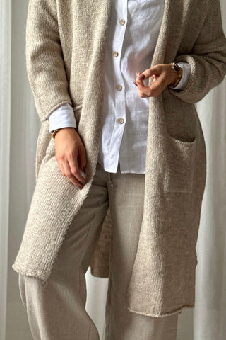 Wilona Long neuletakki, beige