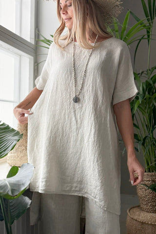 Amilia linen tunic, sand
