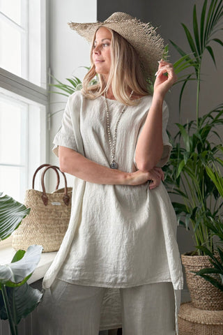 Amilia linen tunic, sand