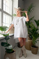 Amilia linen tunic, white