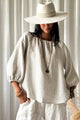Analise linen blouse, beige check