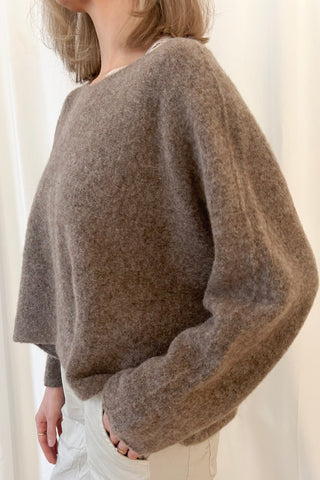 Angie alpakkaneule, taupe
