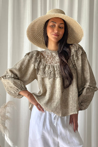 Boho Lace pellavapaita, savanna