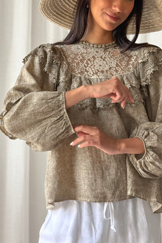 Boho Lace pellavapaita, savanna