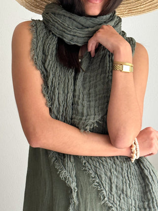 Boho mesh pellavahuivi, camo