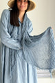 Boho mesh pellavahuivi, denim sininen