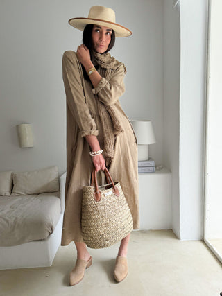 Boho mesh pellavahuivi, savanna