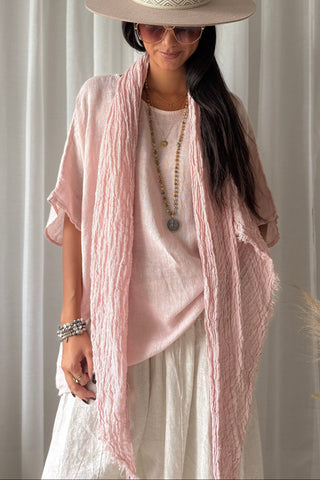 Boho mesh pellavahuivi, vaaleanpunainen