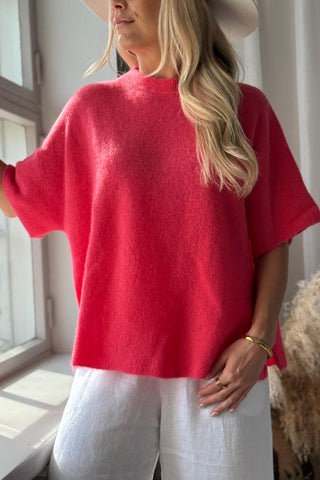 Brianne alpakkaneule, coral
