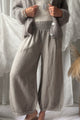 Bubble Boho pellavahousut, taupe