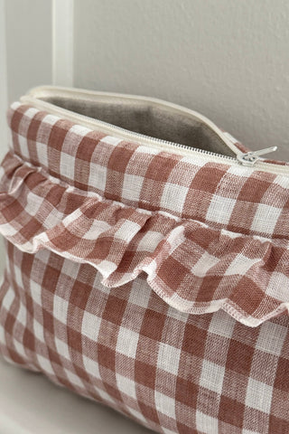Bypias pellavatoilettilaukku, pepperosa check
