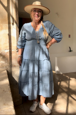 Celina pellavamekko, denim blue