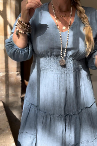 Celina pellavamekko, denim blue