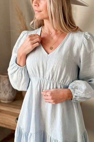 Charly pellavamekko, vaaleansininen