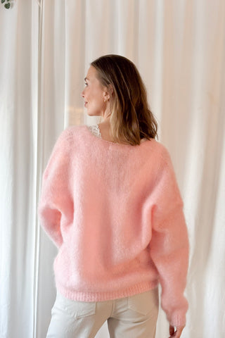 Coziness mohairneuletakki, rose