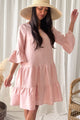 Daffodil linen dress, sorbet pink
